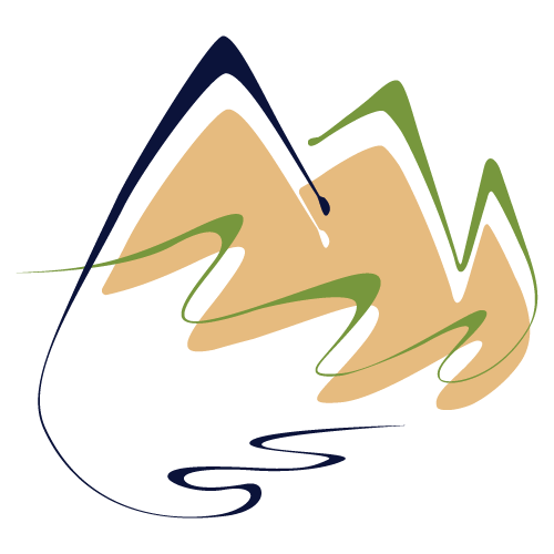 an drawing of a mountain range